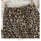 Hong Kong retro leopard print medium length high waist split one-step skirt  2662