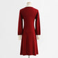 Red dress, knitted dress, small and thin, with a bottomed skirt inside  2441
