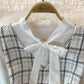Celebrity temperament V-neck vest vest skirt white shirt  2869
