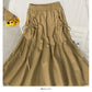 Elastic waist shows thin, medium and long solid color skirt for women  2595