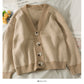 Contrast stitched striped loose skinny cardigan sweate  1974