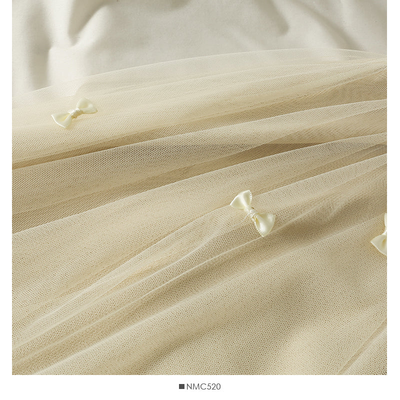 Jupe mi-longue taille haute avec nœud tridimensionnel 2564