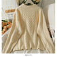Korean version thin heart-shaped hemp pattern long sleeve Pullover Sweater female  2020