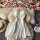 Low cut Strapless A-line skirt suspender dress  2928