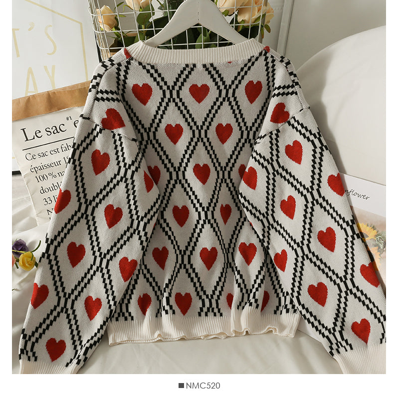Hong Kong Style Vintage diamond check single breasted cardigan sweate  1946