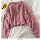 Sweater long sleeved sweater linen short top  1775