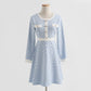 Small fragrance dress long sleeve slim thousand bird check skirt  2425