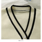 Sweater women's new striped loose thin single breasted sweater  2073