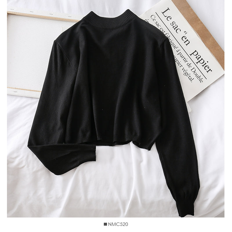 Pullover mit Rundhalsausschnitt in Bonbonfarbe, einfarbig, vielseitig 1761