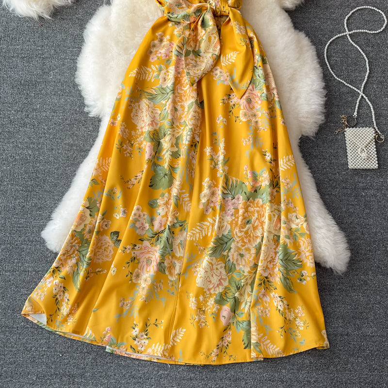 Seaside holiday French long suspender dress  3201