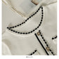 Korean Vintage stripe wave edge round neck single breasted sweater  2037