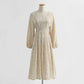 New mid length fairy French retro waist long sleeve temperament skirt  2420