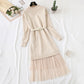 Long sweater skirt over knee net red yarn skirt two-piece suit  2142