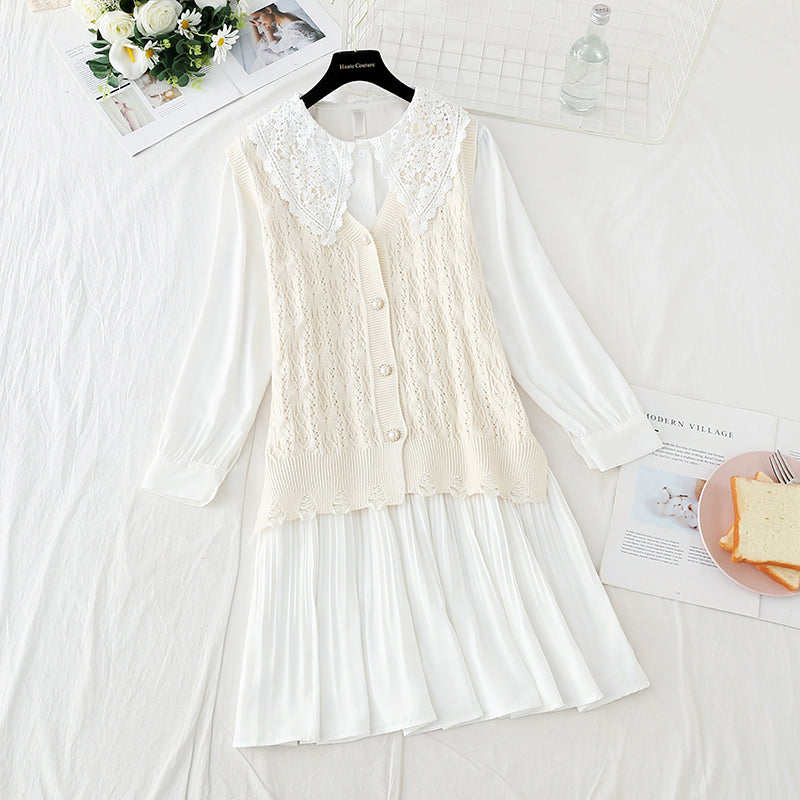 Knitted vest lace doll collar with skirt fairy Sen Department  2263