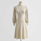 French retro noble and elegant temperament red knitted dress  2197