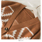 New loose and slim printed three button V-neck T-shirt  2064
