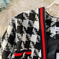 Small fragrant clothes contrast color thousand bird lattice short suit coat  1638