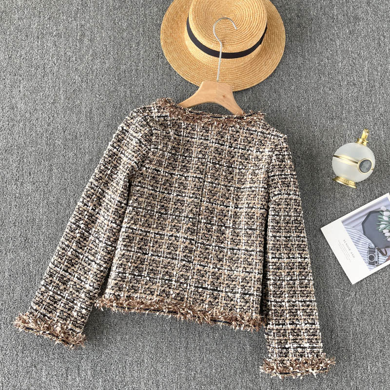 New Vintage coarse knit short coat fashion  1522