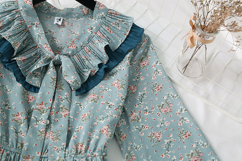 French minority Flower Chiffon Dress   2135