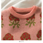 Hong Kong Style Vintage printed loose slim Pullover Sweater  1958