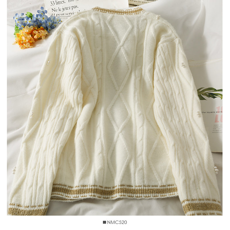 Rautenkarierter Pullover mit langen Ärmeln 1765