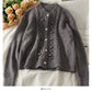 Sweater cardigan top diamond lattice long sleeve sweater fashion  1829
