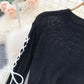 Early autumn Vintage short sweater women's design navel sweater  1612
