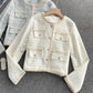 Xiaoxiangyi cardigan coat new tweed coat  1552