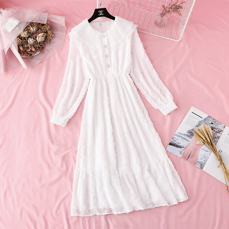 Women's chiffon dress with French retro super fairy skirt  2374