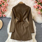 Celebrity temperament suit skirt slim and slim zipper design  2921