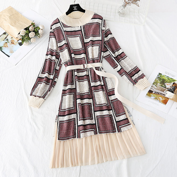 Women's high cold imperial sister looks thin with a bottomed skirt inside  2297