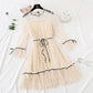 Sequin lace mesh dress women's autumn and winter loose bottomed doll dress  2173