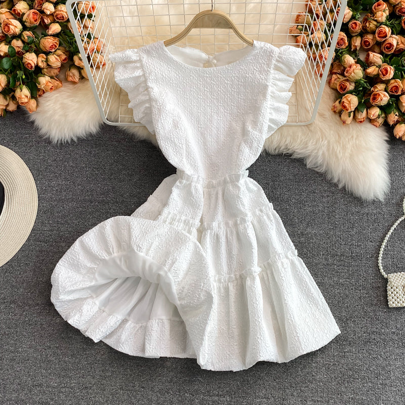 Vintage Aging Kleid mit Fliegenärmeln 3347