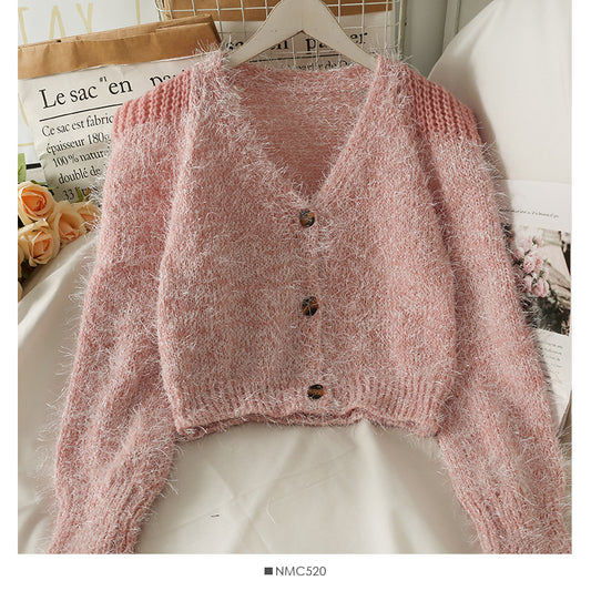 Schmaler und schmaler Plüschpullover für Damen 1903