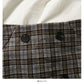 Vintage Plaid high waist thin tweed A-shaped skirt  2646