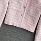 Woven tweed short cardigan suit top  1655
