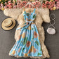 Ruffle hem, waist closed, thin, large dress, women's dress  2941