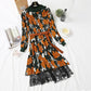 Polka Dot Plaid floral long skirt with lace bottom skirt is thin and tall  2460