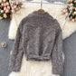 French retro temperament Lapel thousand bird high waist short style  1568
