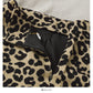 Hong Kong retro leopard print medium length high waist split one-step skirt  2662
