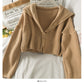 Korean version of foreign style versatile two button short sweater for women  1690