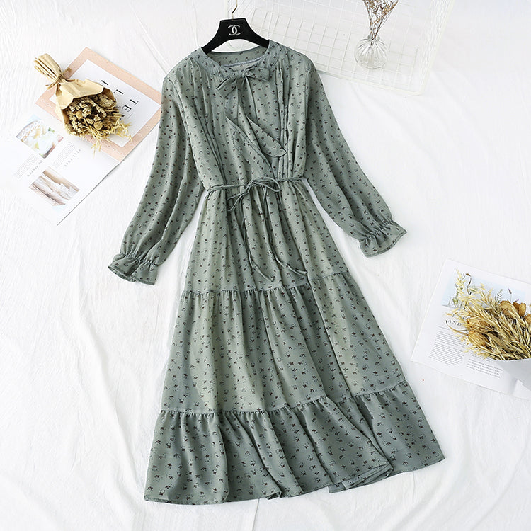 French retro, loose and thin, with a long skirt at the bottom  2370