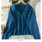Sweet wind candy color Lapel slim fit Pullover knit  1848