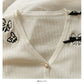 Bow decorative low neck single breasted sweater women's autumn dress  2011