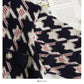 Hong Kong style retro thousand bird check color matching single breasted sweater for women  2056
