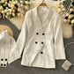 Women's suit coat women's Retro stripe design feeling waist quality commuter  1488