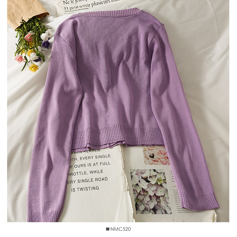 Knitwear women's autumn short slim top  1832