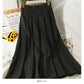 Hong Kong style retro high waist thin solid color versatile skirt for women  2540