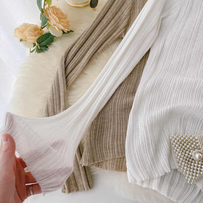 Langärmliges Stricktop vielseitig 1579