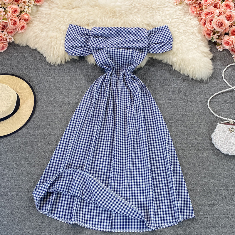French Kikyo first love Plaid Dress  3066